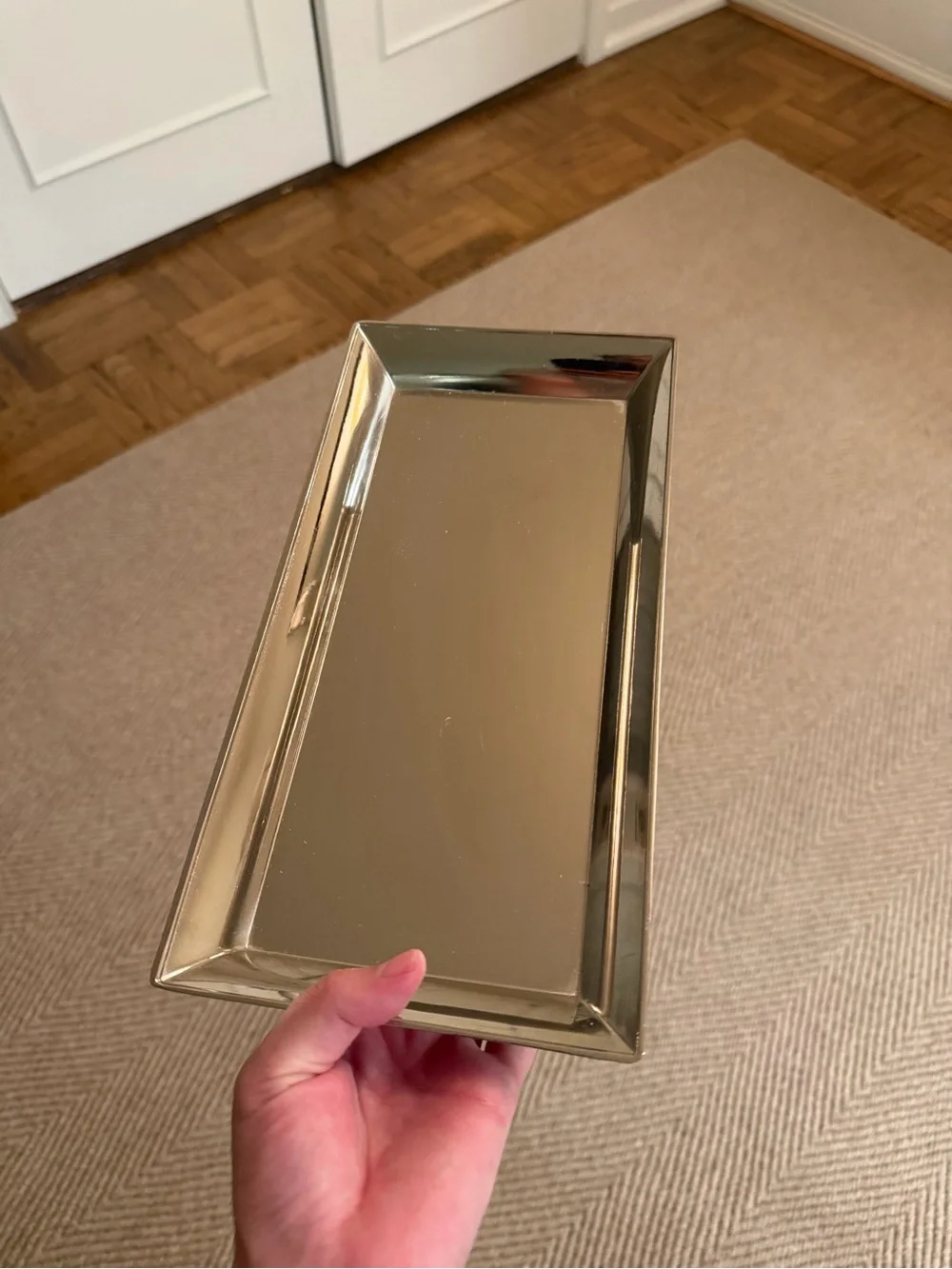 Pottery Barn Rectangular Tray- Polished Nickel